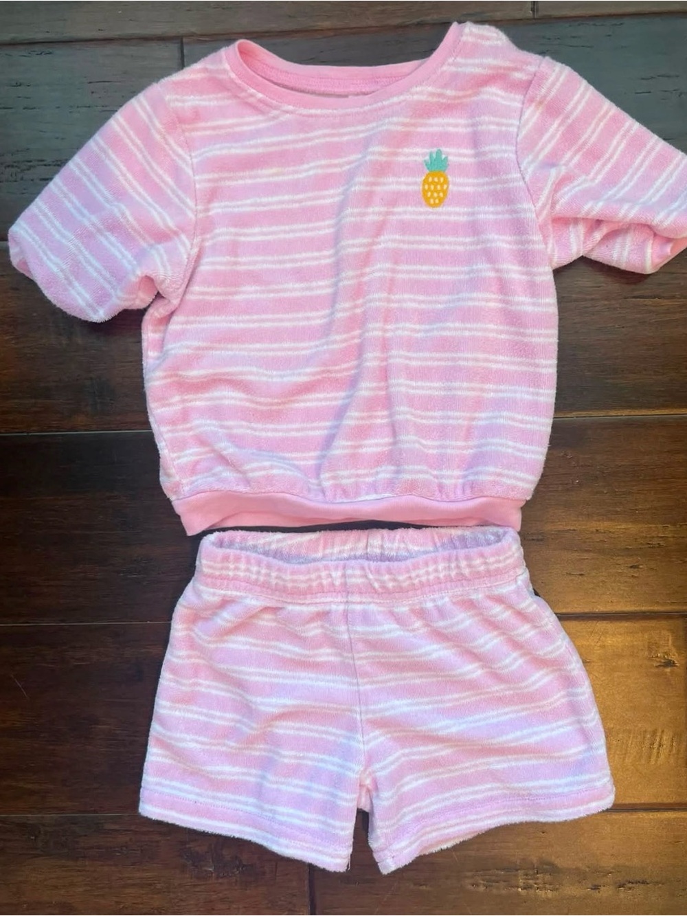 Carter's Pink Striped Two-Piece Set with Pineapple Patch